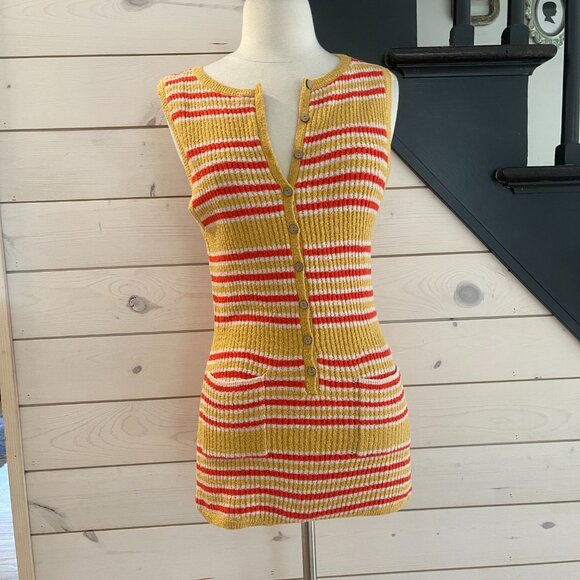 011 Free People Caroline Sweater Romper NWOT Red Combo Size Small - Picture 5 of 7